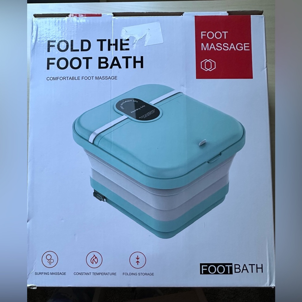 Foldable Foot Bath Massager - Blue - Open Box